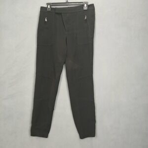 Vince Jogger Pants Womens 4 Black Stretch Tapered Leg Seam Panel Details Outdoor